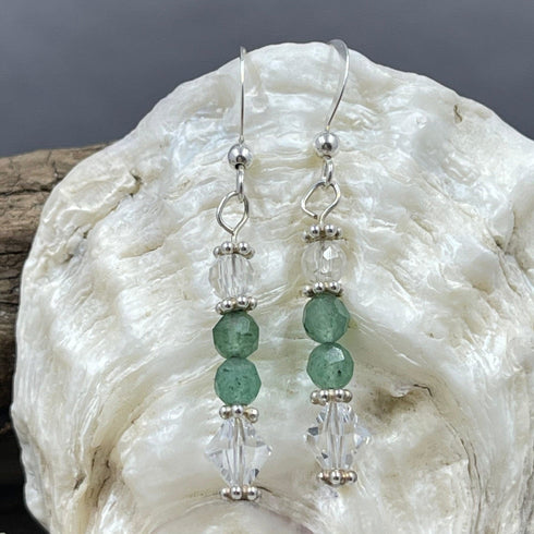 Aventurine and Crystal Earrings Earrings