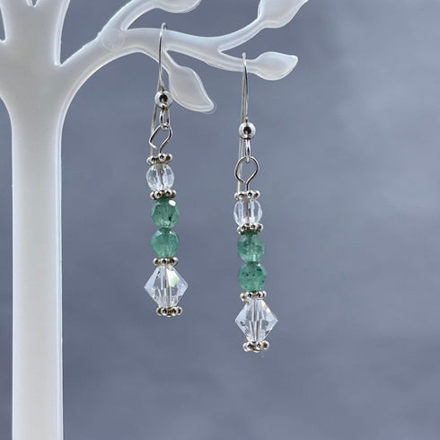 Aventurine and Crystal Earrings Earrings