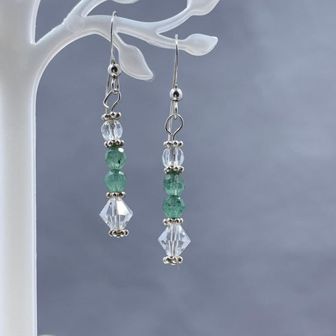Aventurine and Crystal Earrings Earrings