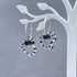 Black and White Heart Cane Glass Earrings Earrings