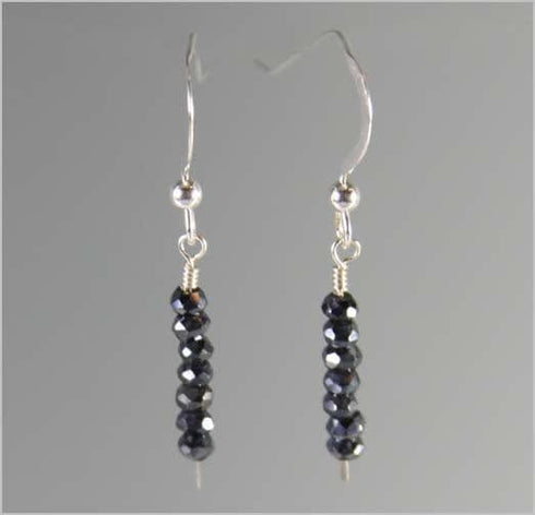 Black Spinel Sterling Silver Earrings Earrings