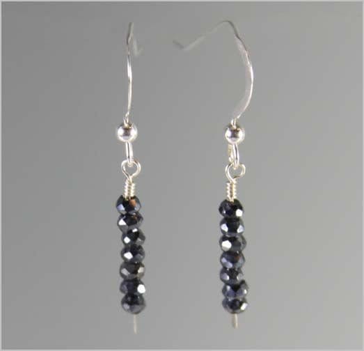 Black Spinel Sterling Silver Earrings Earrings