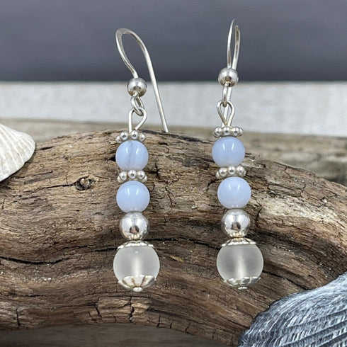 Blue Lace Agate Earrings Earrings