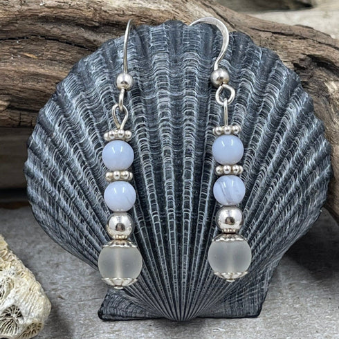 Blue Lace Agate Earrings Earrings
