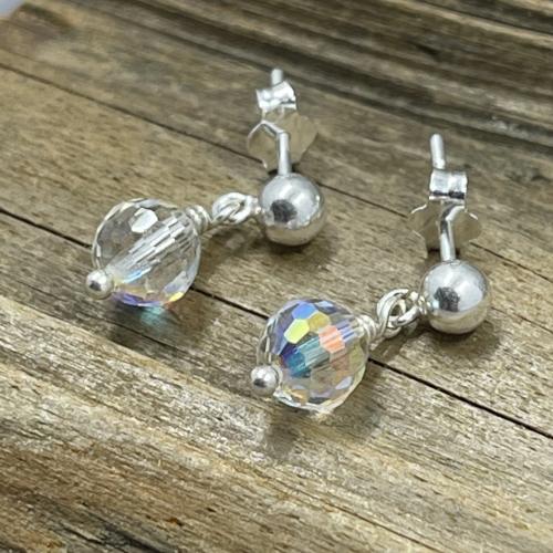 Dainty Crystal Disco Ball Post Earrings Earrings