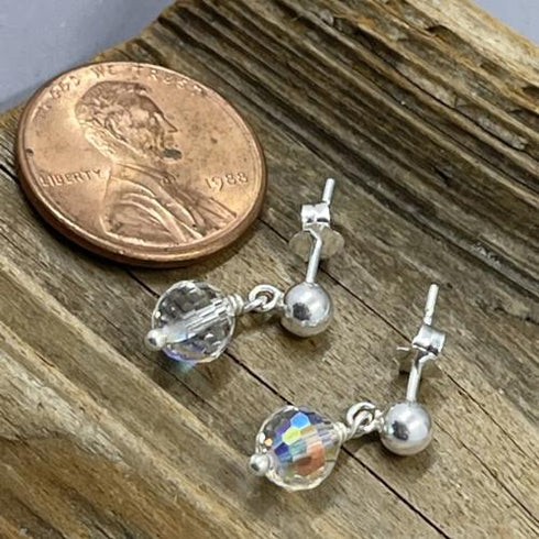 Dainty Crystal Disco Ball Post Earrings Earrings