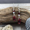 Dark Red Crystal Drop Earrings Earrings