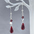 Dark Red Crystal Drop Earrings Earrings