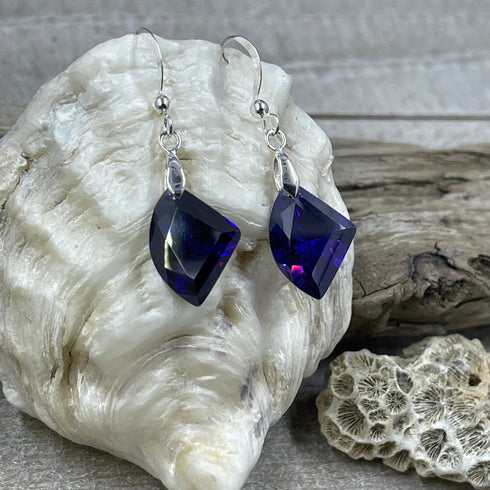 Deep Purple Crystal Earrings Earrings