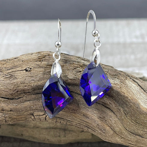 Deep Purple Crystal Earrings Earrings