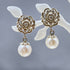 Delicate Scroll Work Freshwater Cultured Pearl Earrings Earrings