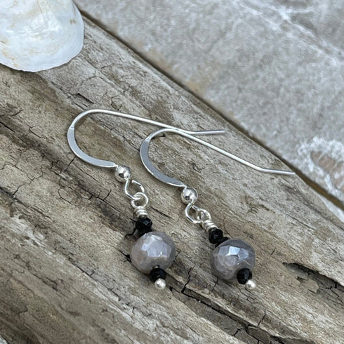 Diamond Coated Moonstone Earrings Earrings