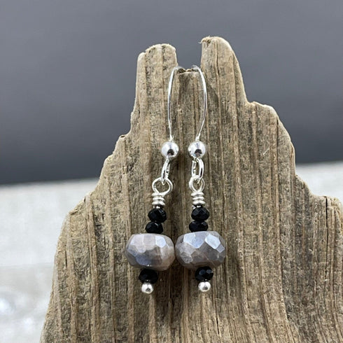 Diamond Coated Moonstone Earrings Earrings