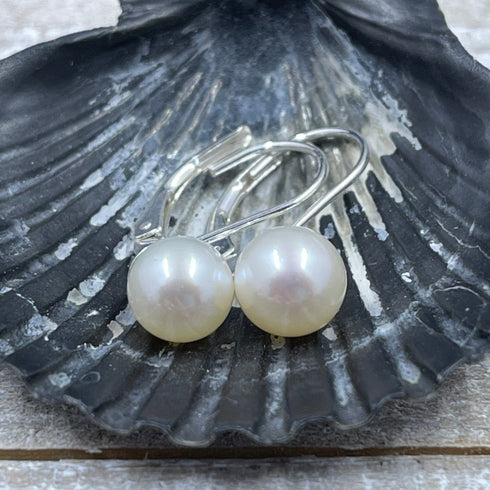 Freshwater Cultured Pearl Lever Back - AA+ Quality! Earrings