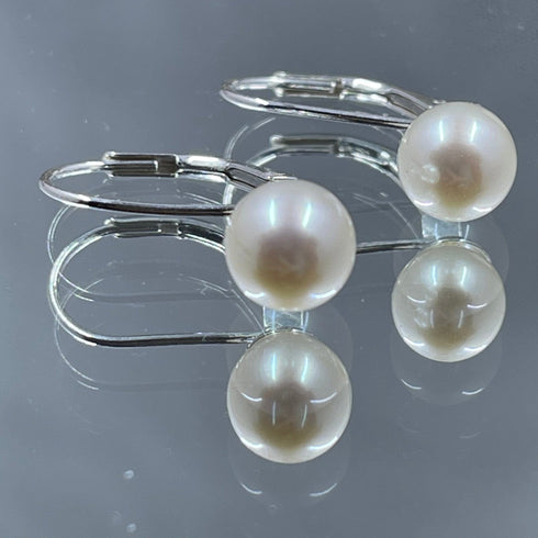 Freshwater Cultured Pearl Lever Back - AA+ Quality! Earrings