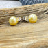 Golden Button Freshwater Cultured Pearl Post Earrings Earrings
