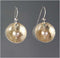 Metallic Pearl and Silver Hammered Dome Earrings Earrings