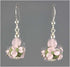 Olive and Pink Flower Lampwork Glass Earrings Earrings