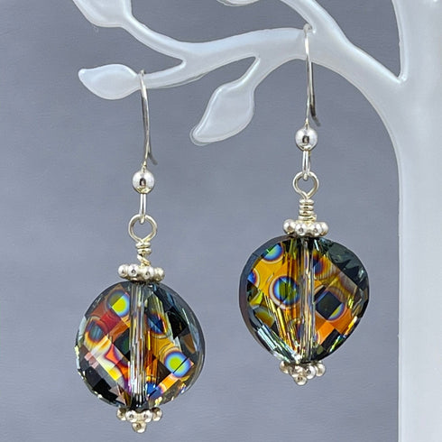 Peacock Crystals Earrings Earrings