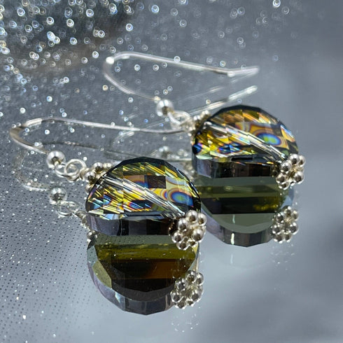 Peacock Crystals Earrings Earrings