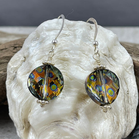 Peacock Crystals Earrings Earrings