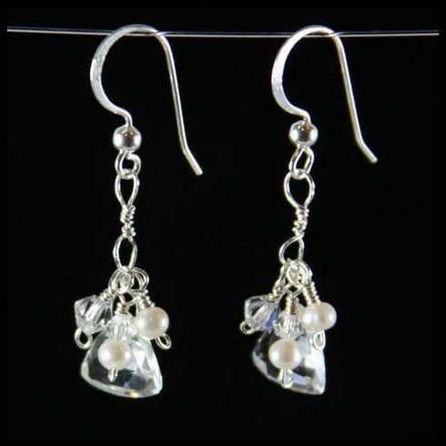 Pearl and Trillion Quartz Earrings Earrings