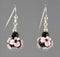 Pink and Black Flower Lampwork Glass Earrings Earrings