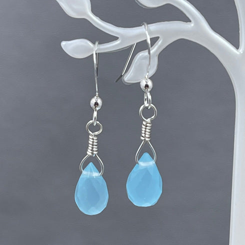 Sea Green/Blue Jade Briolette Earrings Earrings
