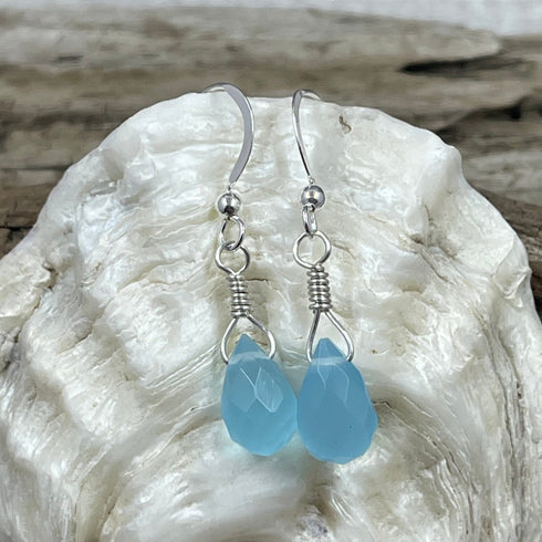 Sea Green/Blue Jade Briolette Earrings Earrings