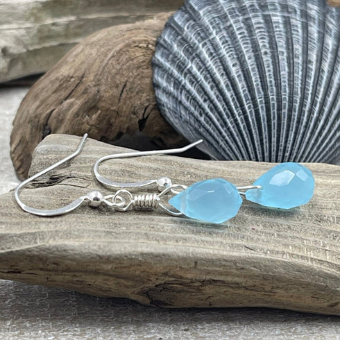 Sea Green/Blue Jade Briolette Earrings Earrings