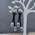 Silver Pearl and Crystal Leather Earrings Earrings