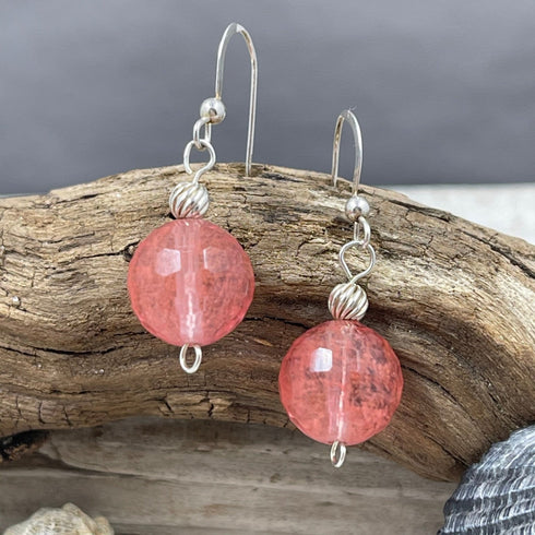 Strawberry Quartz Earrings Earrings