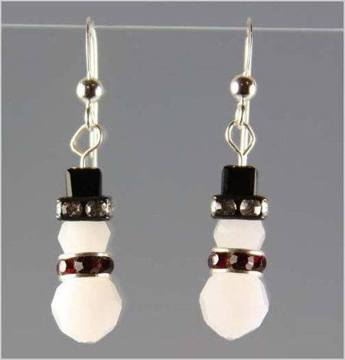 Crystal Snowman Earrings Holiday Jewelry