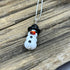 Handmade Lampwork Bead Snowman Necklace Holiday Jewelry