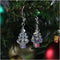 Sparkling Crystal Christmas Tree Earrings - Clear Holiday Jewelry