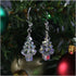 Sparkling Crystal Christmas Tree Earrings - Clear Holiday Jewelry