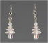 Sparkling Crystal Christmas Tree Earrings - Clear Holiday Jewelry