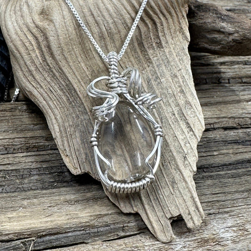 Cape May Diamond Sterling Silver Wire Wrapped Pendant Jewelry