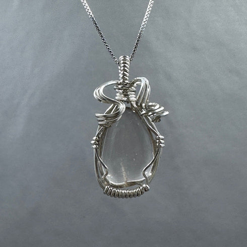 Cape May Diamond Sterling Silver Wire Wrapped Pendant Jewelry