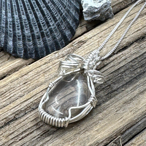 Cape May Diamond Sterling Silver Wire Wrapped Pendant Jewelry