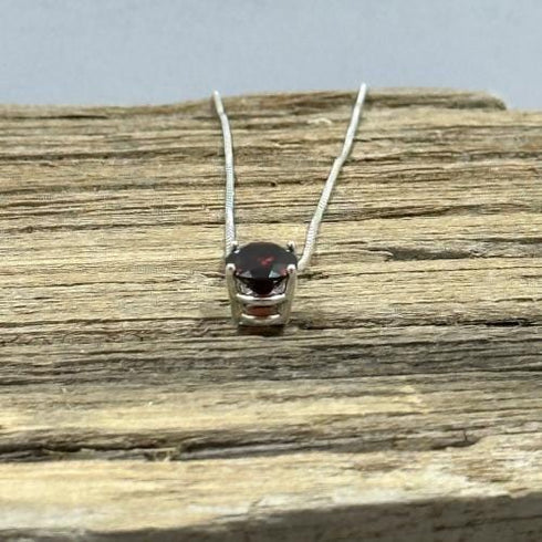 Garnet Sterling Silver Necklace Jewelry