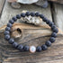 Lava Bead and Freshwater Pearl Bracelet - small