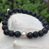 Lava bead and pearl - medium