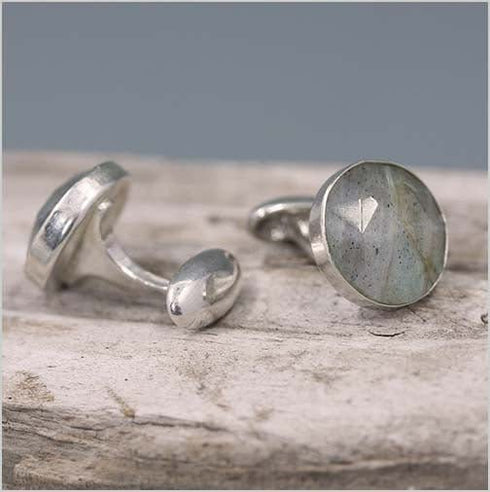 Labradorite Sterling Silver Cuff links Men