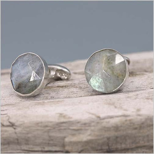 Labradorite Sterling Silver Cuff links Men