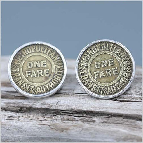 Metropolitan Transit Authority Boston, MA Token Sterling Silver Cuff links Men