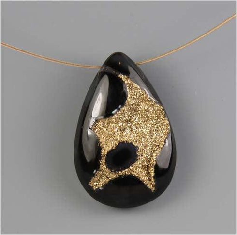 18K Gold Coated Onyx Druzy Necklace Necklaces