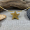 18K Gold Coated Starfish Drusy on Bi-Colored Cable Chain Necklaces