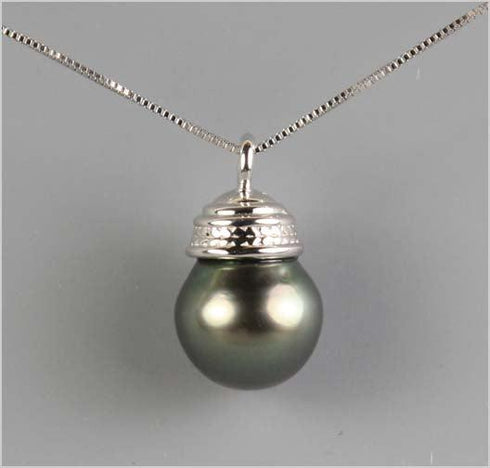 AA+ Tahitian Pearl set in 14K White Gold Necklace Necklaces
