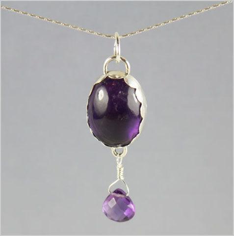 Amethyst Cabochon Briolette Necklace Necklaces